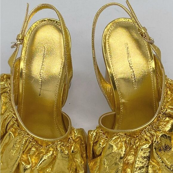 Dries Van Noten 95MM Metallic Leather Sandals size 36 - Picture 12 of 15